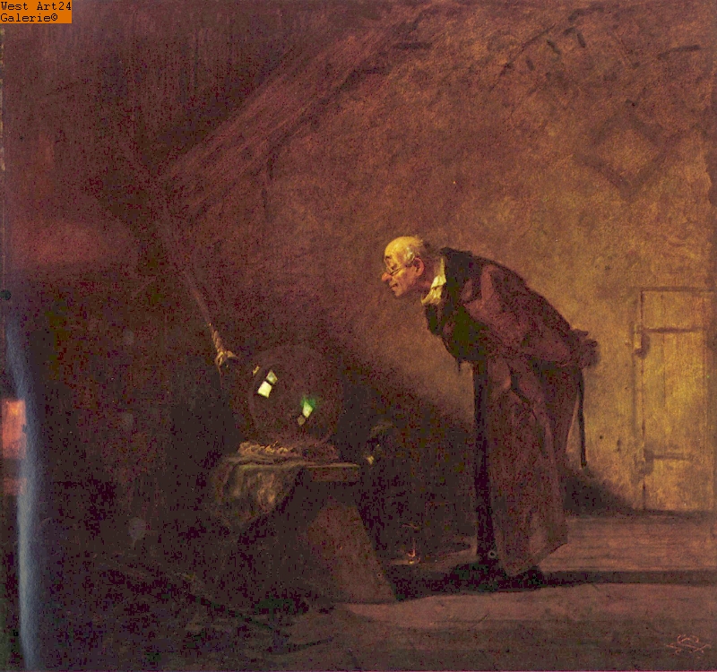 Der Alchimist nach Spitzweg Gemäldeimitation